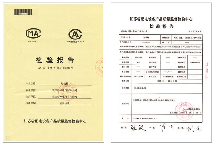 母线槽检验报告
